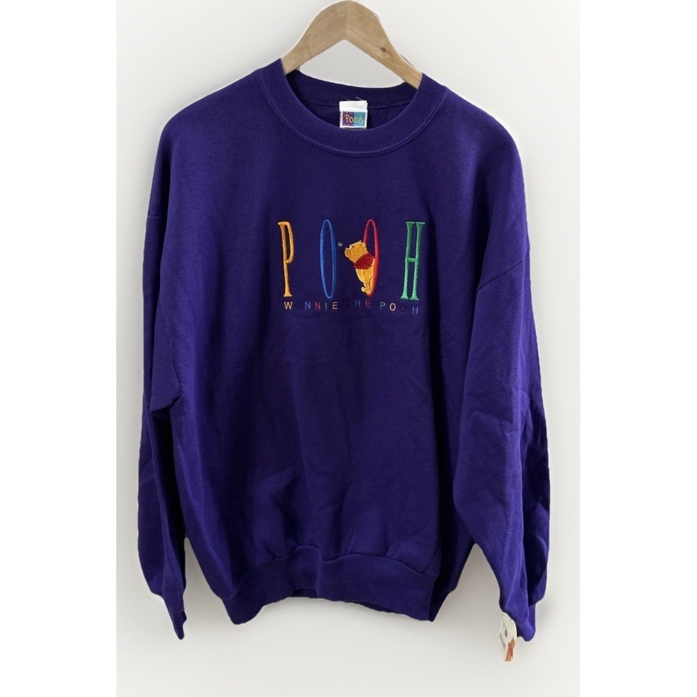 NOS Women's Vintage 90s Disney Spell Out‎ Winnie the Pooh Sweatshirt USA New XL